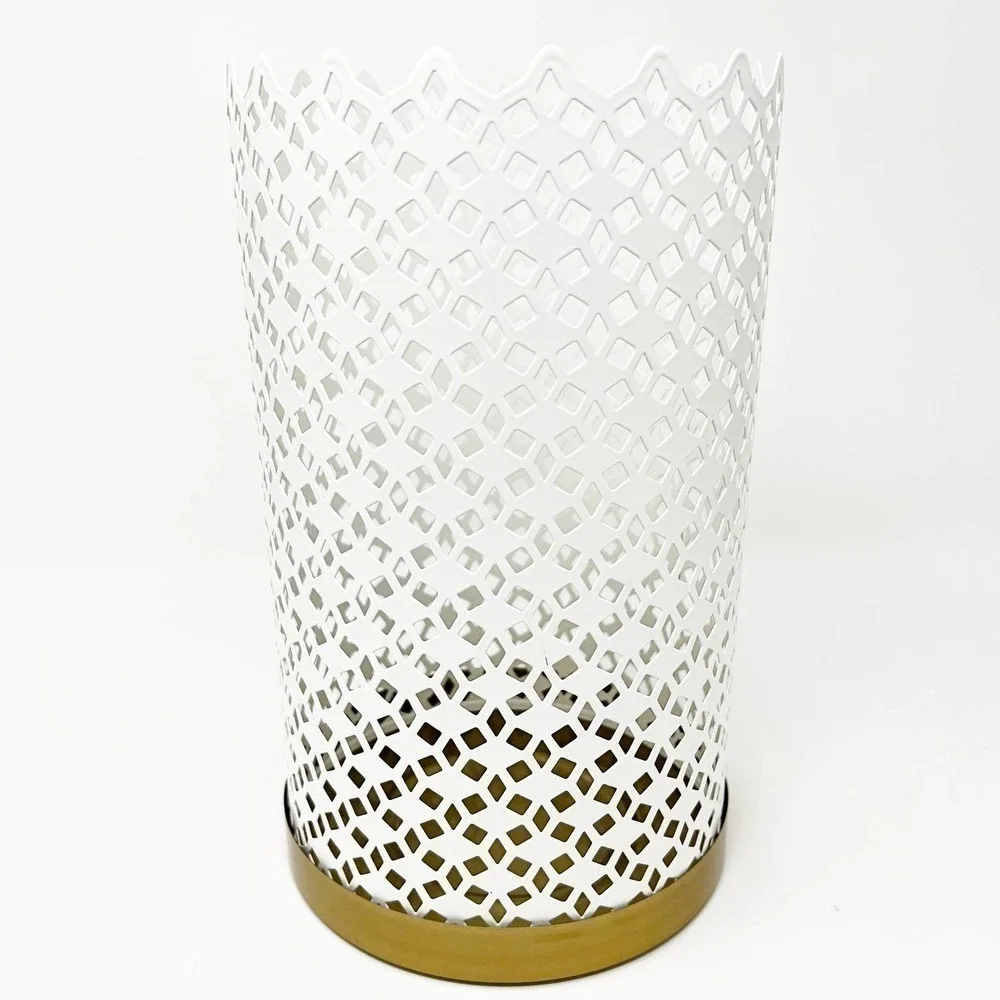 IKEA GOKVALLA Block Candle Holder, White/Brass 10 